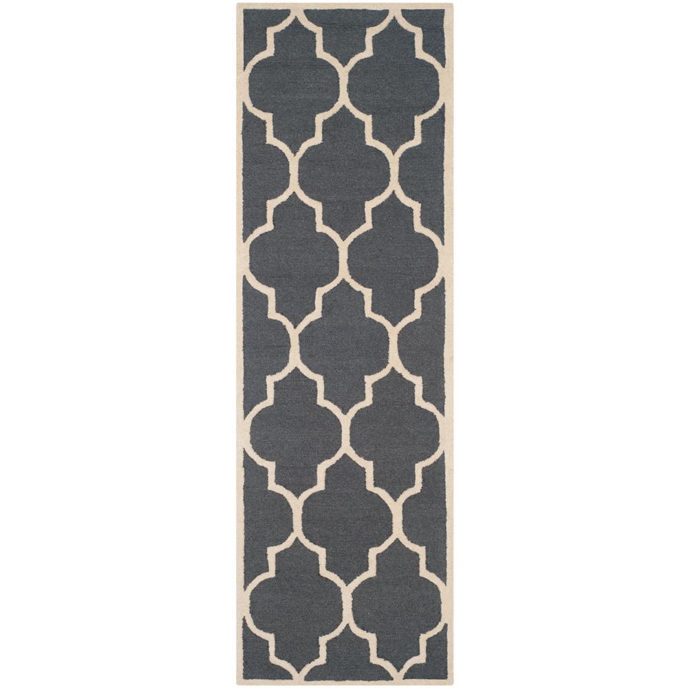 CAMBRIDGE, DARK GREY / IVORY, 2'-6" X 8', Area Rug, CAM134X-28. Picture 1