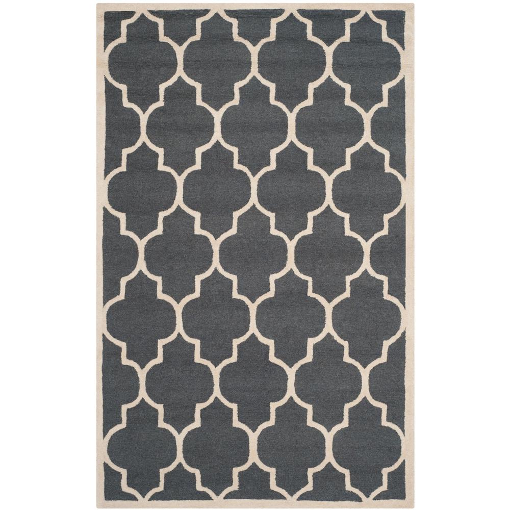 CAMBRIDGE, DARK GREY / IVORY, 5' X 8', Area Rug, CAM134X-5. Picture 1