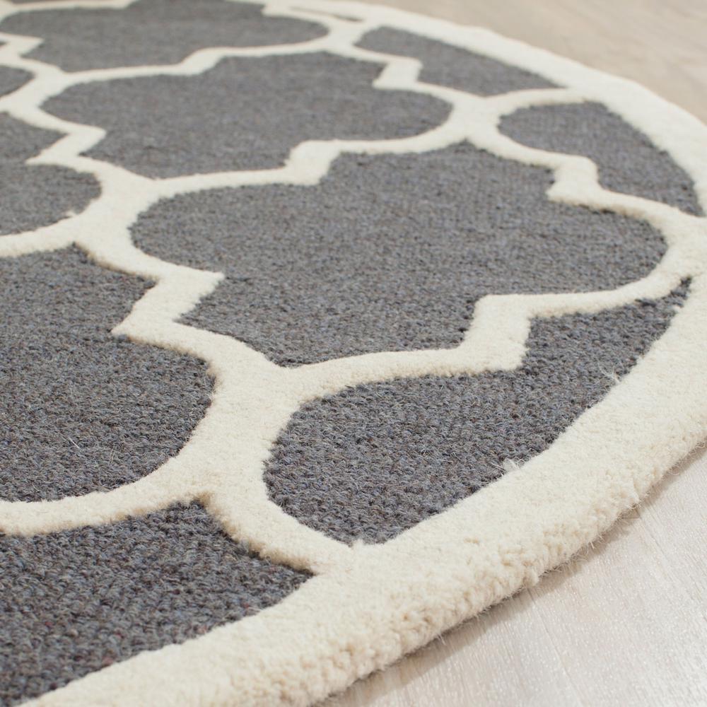 CAMBRIDGE, DARK GREY / IVORY, 10' X 10' Round, Area Rug. Picture 1