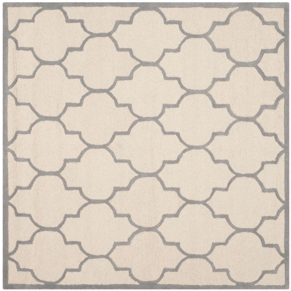 CAMBRIDGE, IVORY / SILVER, 6' X 6' Square, Area Rug, CAM134Y-6SQ. Picture 1