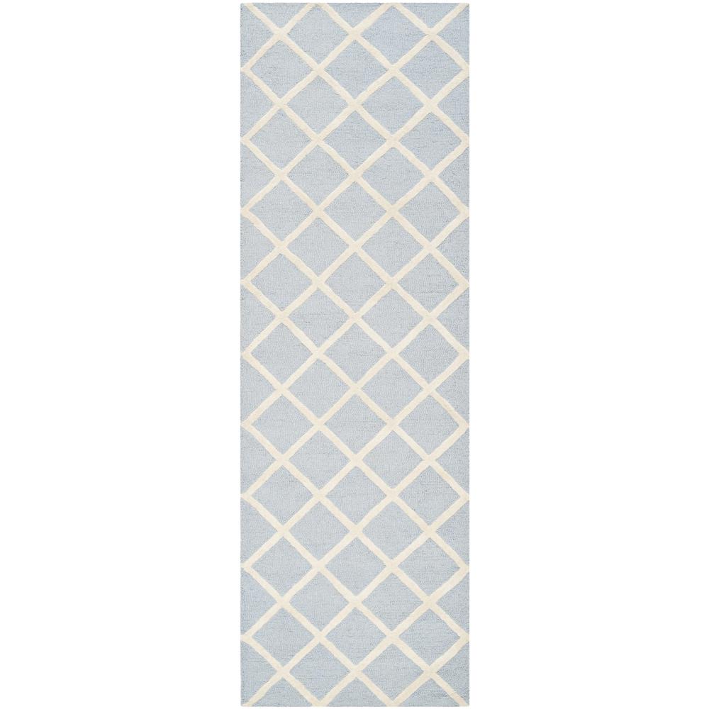 CAMBRIDGE, LIGHT BLUE / IVORY, 2'-6" X 12', Area Rug, CAM135A-212. Picture 1