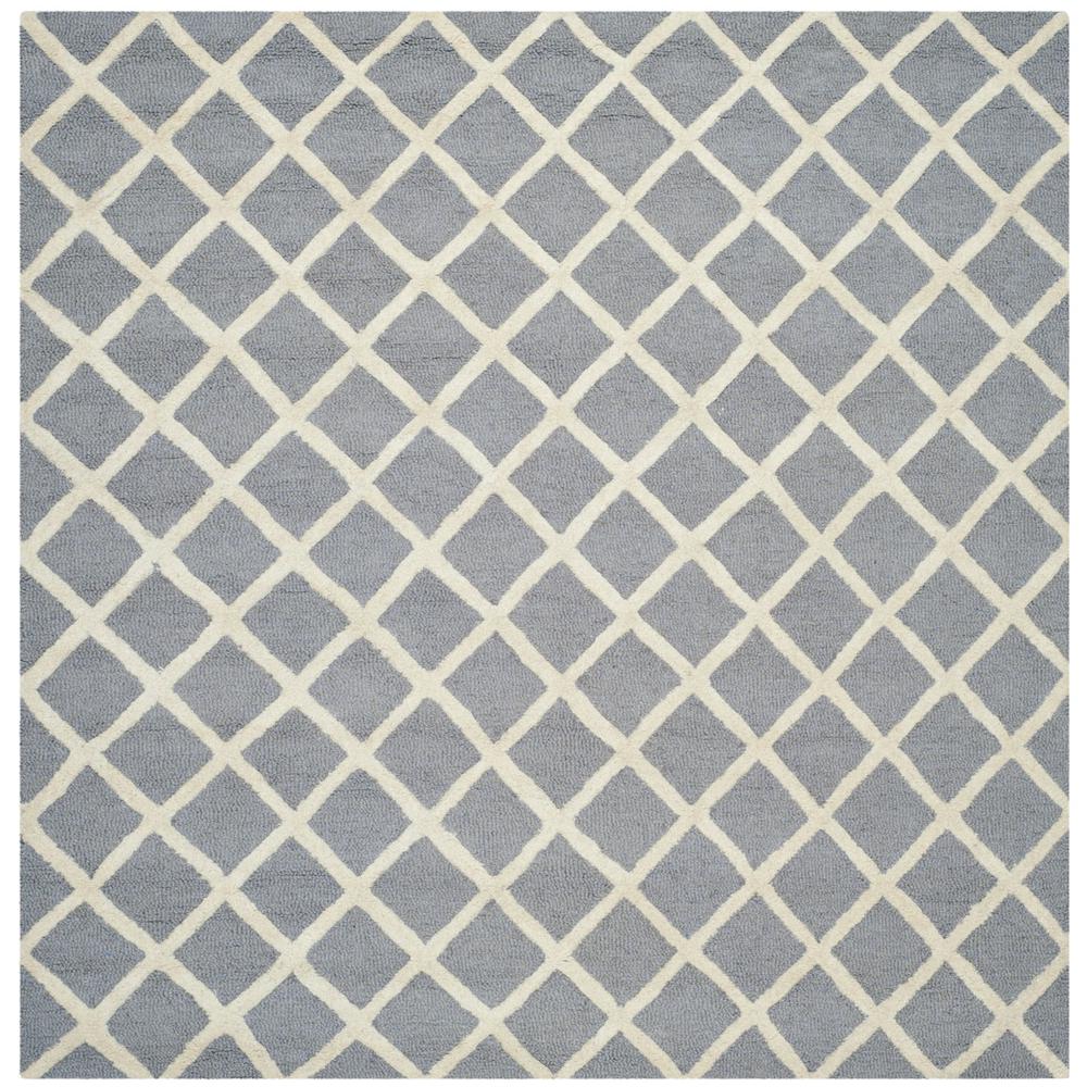 CAMBRIDGE, SILVER / IVORY, 4' X 4' Square, Area Rug, CAM135D-4SQ. Picture 1