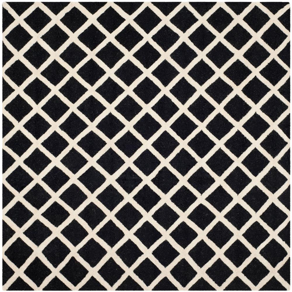 CAMBRIDGE, BLACK / IVORY, 6' X 6' Square, Area Rug, CAM135E-6SQ. Picture 1