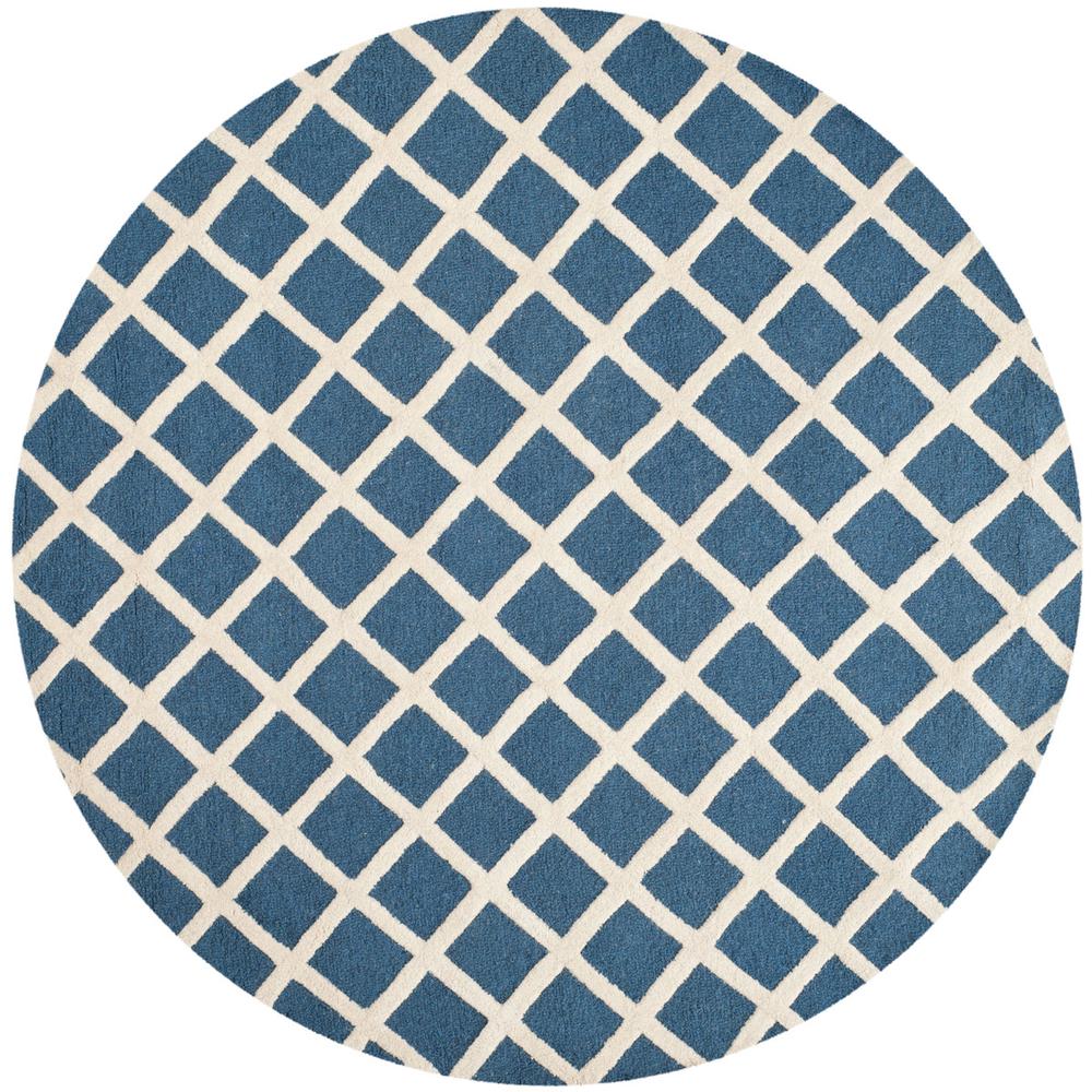 CAMBRIDGE, NAVY / IVORY, 6' X 6' Round, Area Rug, CAM135G-6R. Picture 1