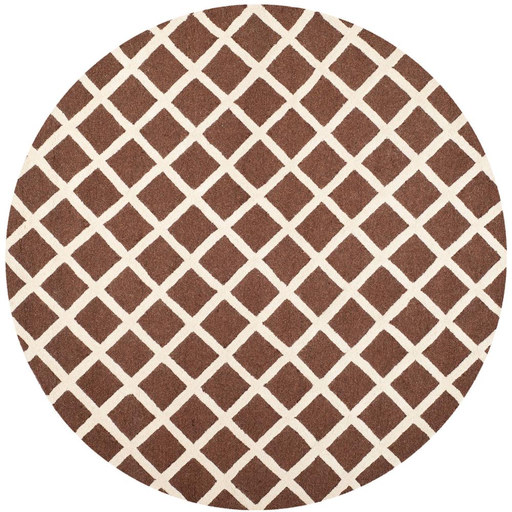 CAMBRIDGE, DARK BROWN / IVORY, 6' X 6' Round, Area Rug, CAM135H-6R. Picture 1