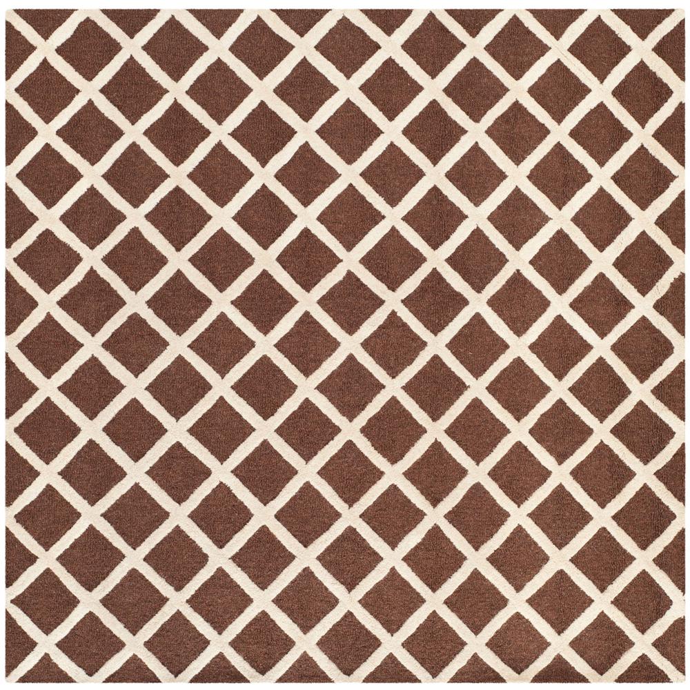 CAMBRIDGE, DARK BROWN / IVORY, 6' X 6' Square, Area Rug, CAM135H-6SQ. Picture 1