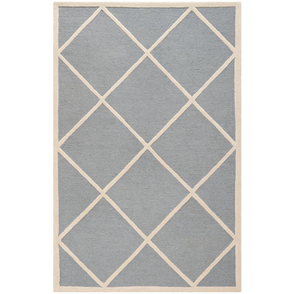 CAMBRIDGE, SILVER / IVORY, 5' X 8', Area Rug, CAM136D-5. Picture 1
