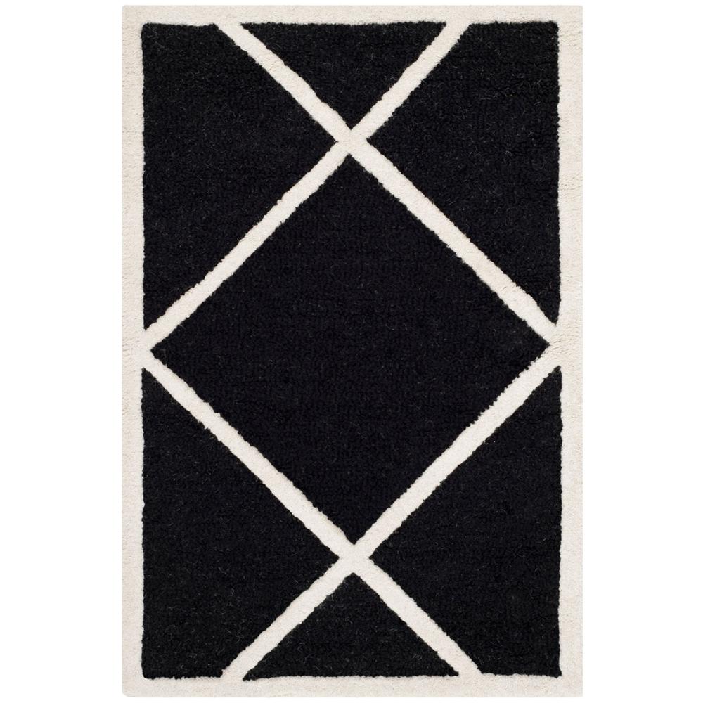 CAMBRIDGE, BLACK / IVORY, 2' X 3', Area Rug, CAM136E-2. Picture 1