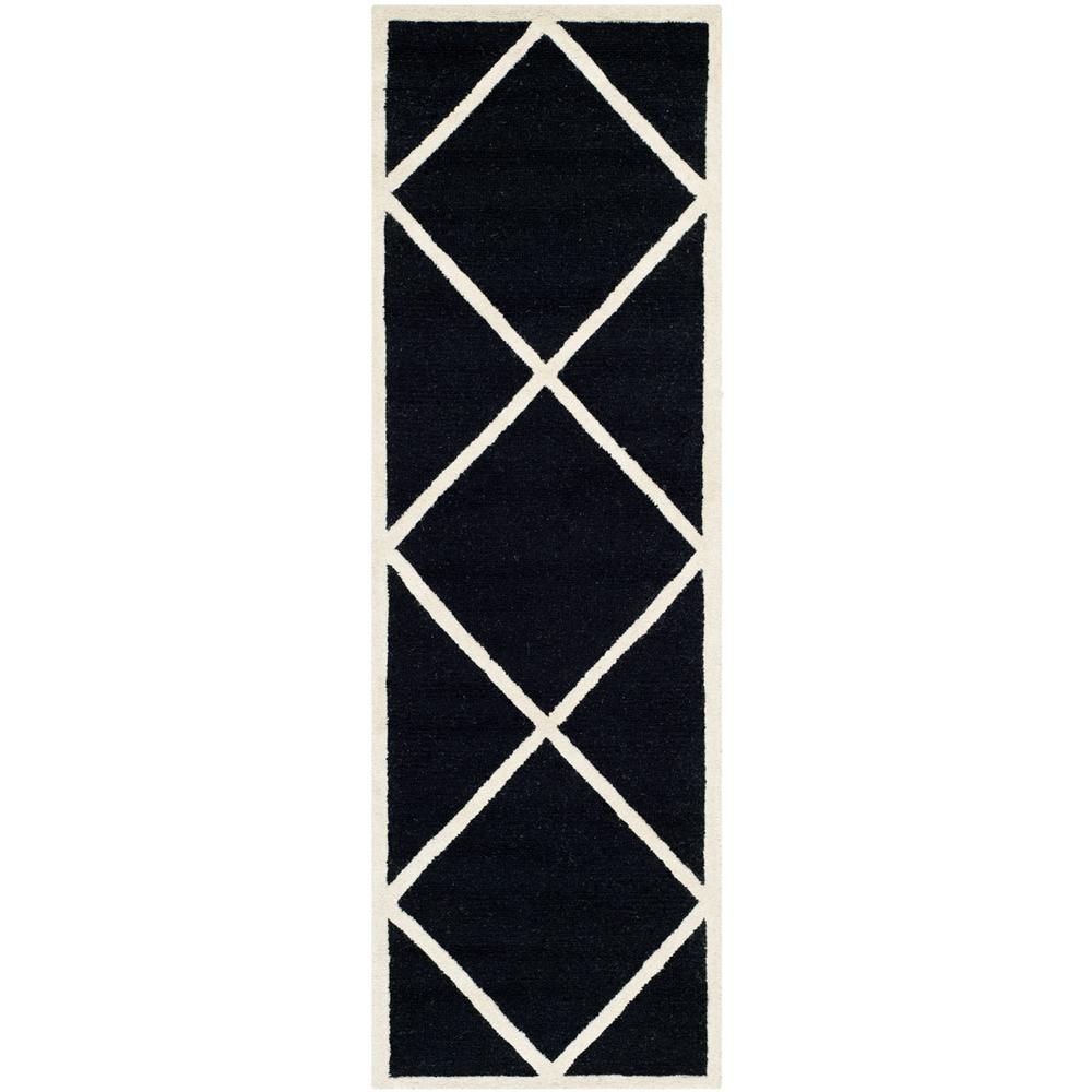 CAMBRIDGE, BLACK / IVORY, 2'-6" X 8', Area Rug, CAM136E-28. Picture 1