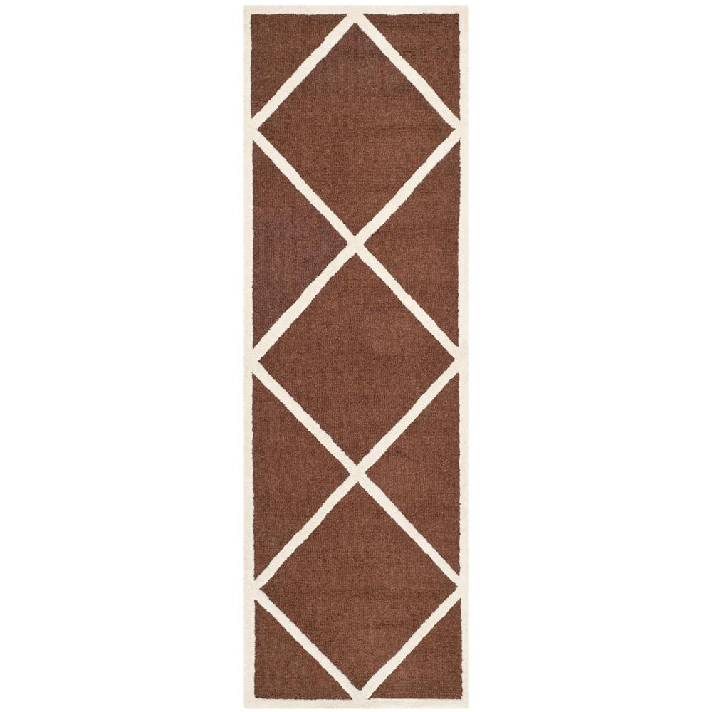 CAMBRIDGE, DARK BROWN / IVORY, 2'-6" X 8', Area Rug, CAM136H-28. Picture 1