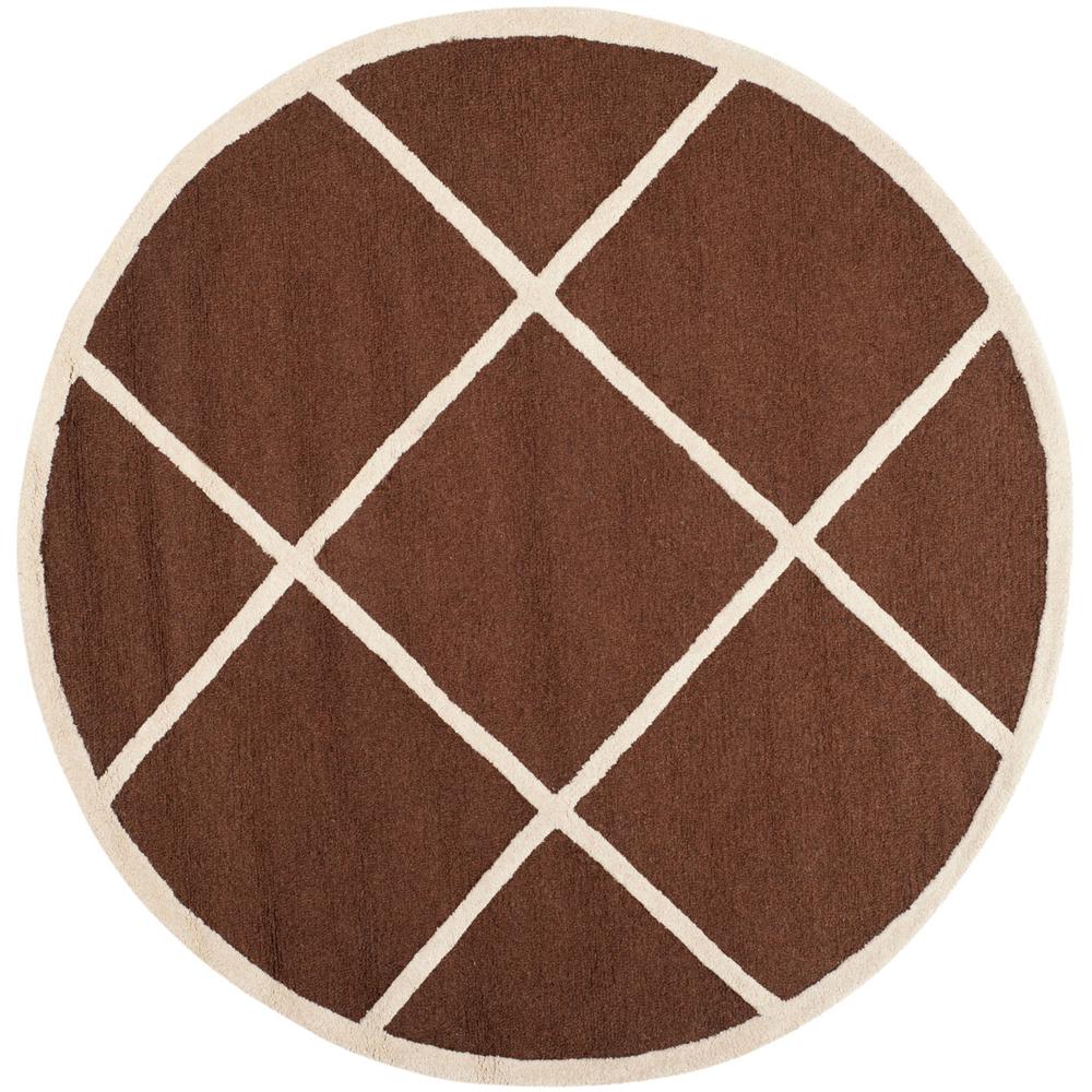 CAMBRIDGE, DARK BROWN / IVORY, 6' X 6' Round, Area Rug, CAM136H-6R. Picture 1