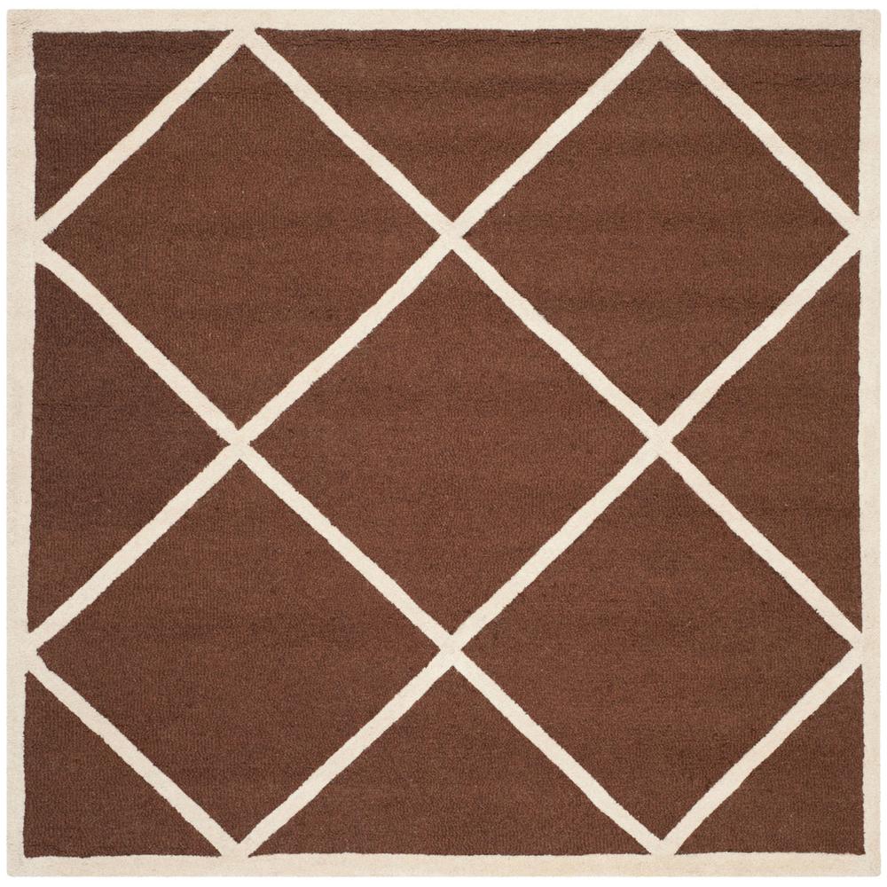 CAMBRIDGE, DARK BROWN / IVORY, 6' X 6' Square, Area Rug, CAM136H-6SQ. Picture 1