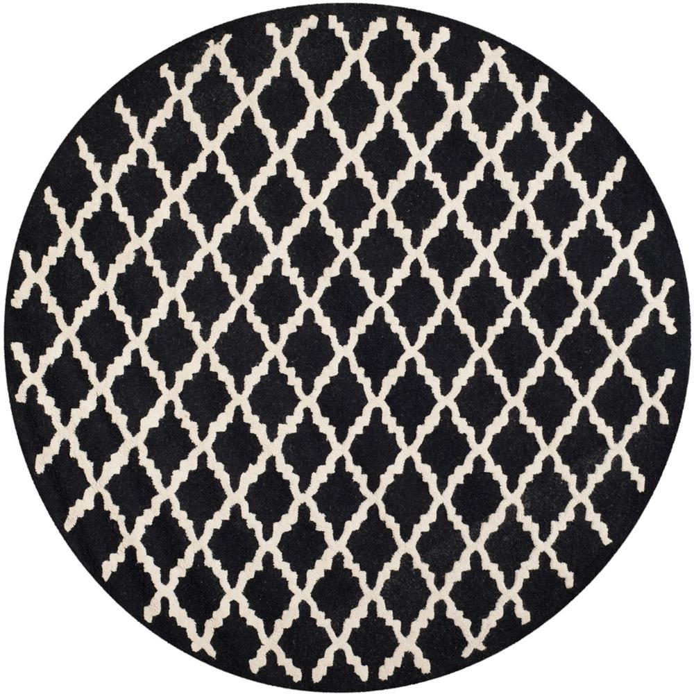 CAMBRIDGE, BLACK / IVORY, 6' X 6' Round, Area Rug, CAM137E-6R. Picture 1