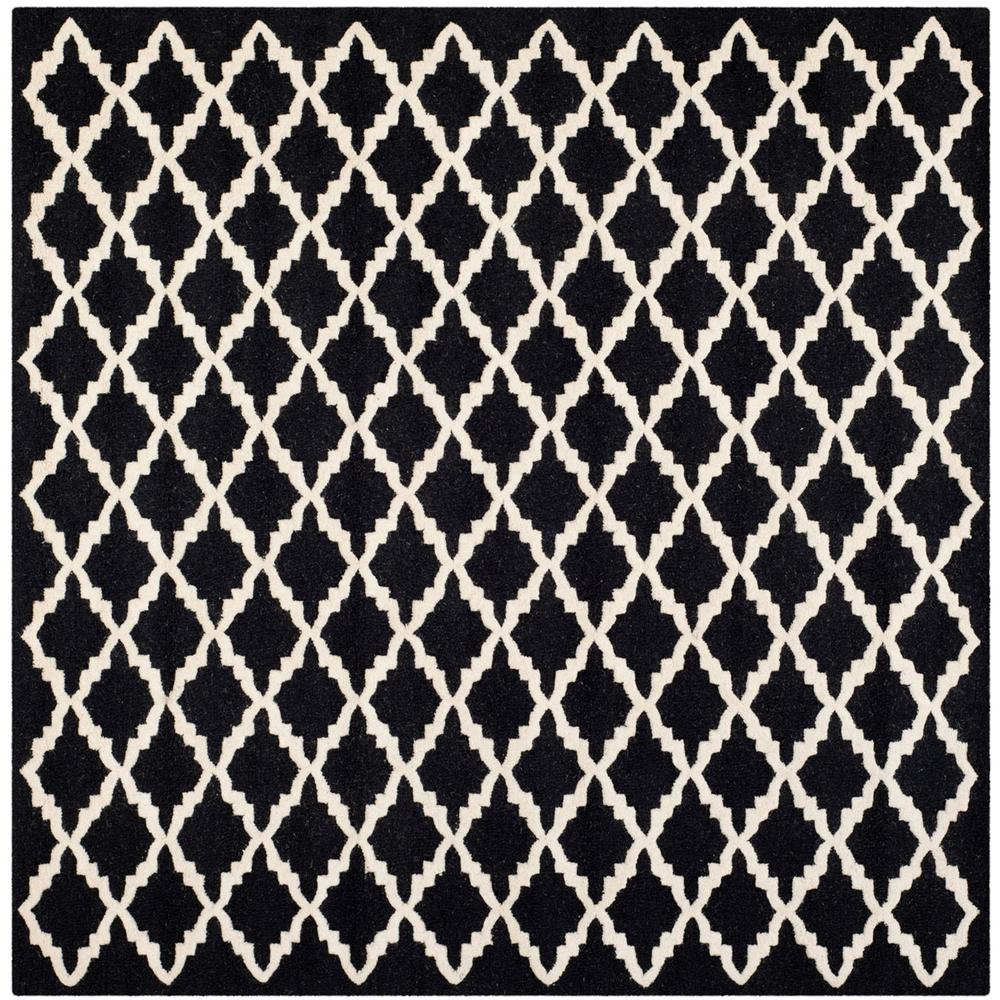 CAMBRIDGE, BLACK / IVORY, 6' X 6' Square, Area Rug, CAM137E-6SQ. Picture 1