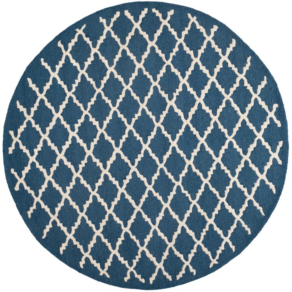 CAMBRIDGE, NAVY / IVORY, 6' X 6' Round, Area Rug, CAM137G-6R. Picture 1