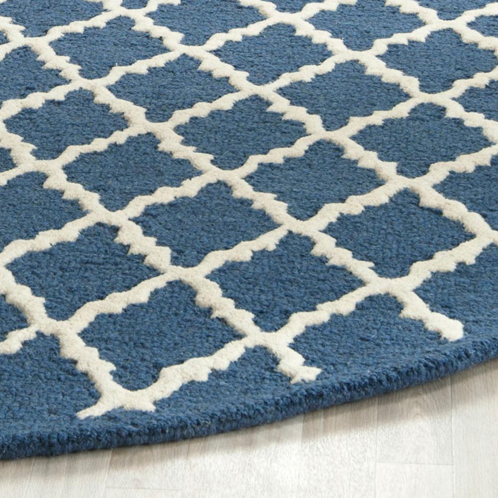 CAMBRIDGE, NAVY / IVORY, 4' X 4' Round, Area Rug, CAM137G-4R. Picture 1