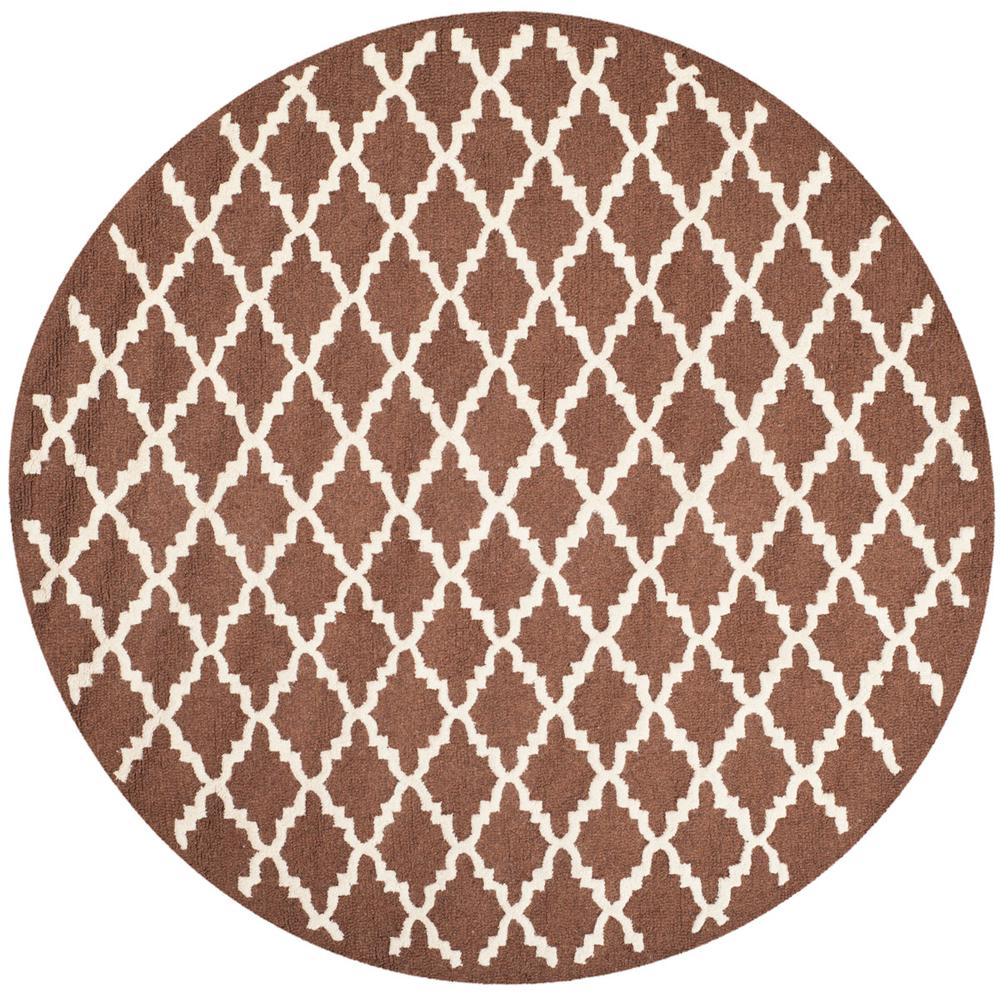 CAMBRIDGE, DARK BROWN / IVORY, 6' X 6' Round, Area Rug, CAM137H-6R. Picture 1