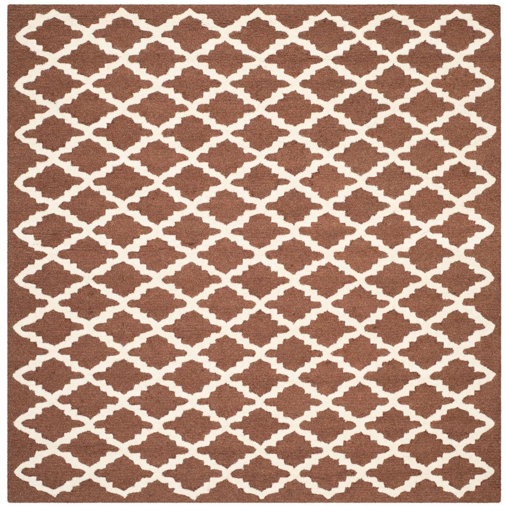 CAMBRIDGE, DARK BROWN / IVORY, 6' X 6' Square, Area Rug, CAM137H-6SQ. Picture 1