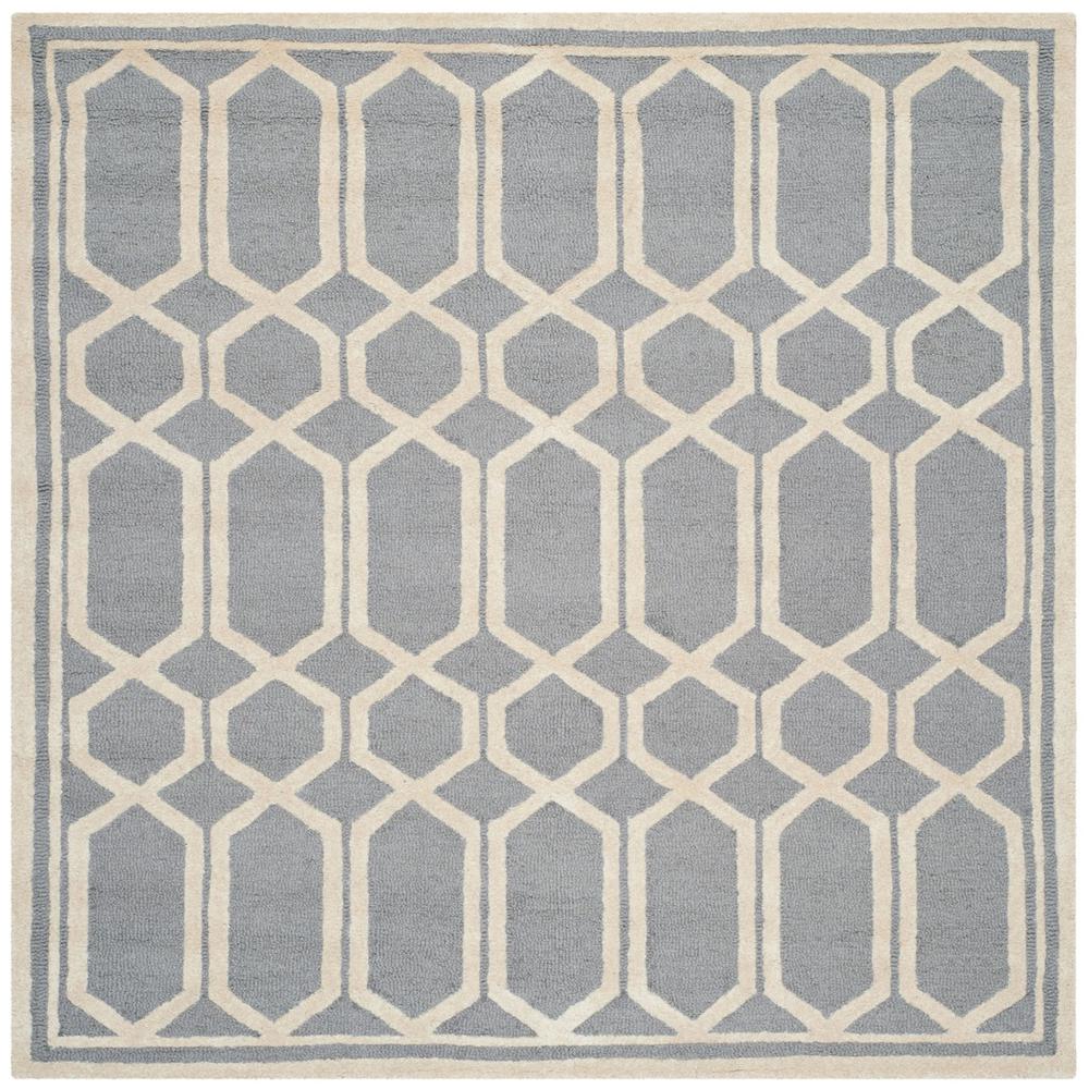 CAMBRIDGE, SILVER / IVORY, 6' X 6' Square, Area Rug, CAM138D-6SQ. Picture 1