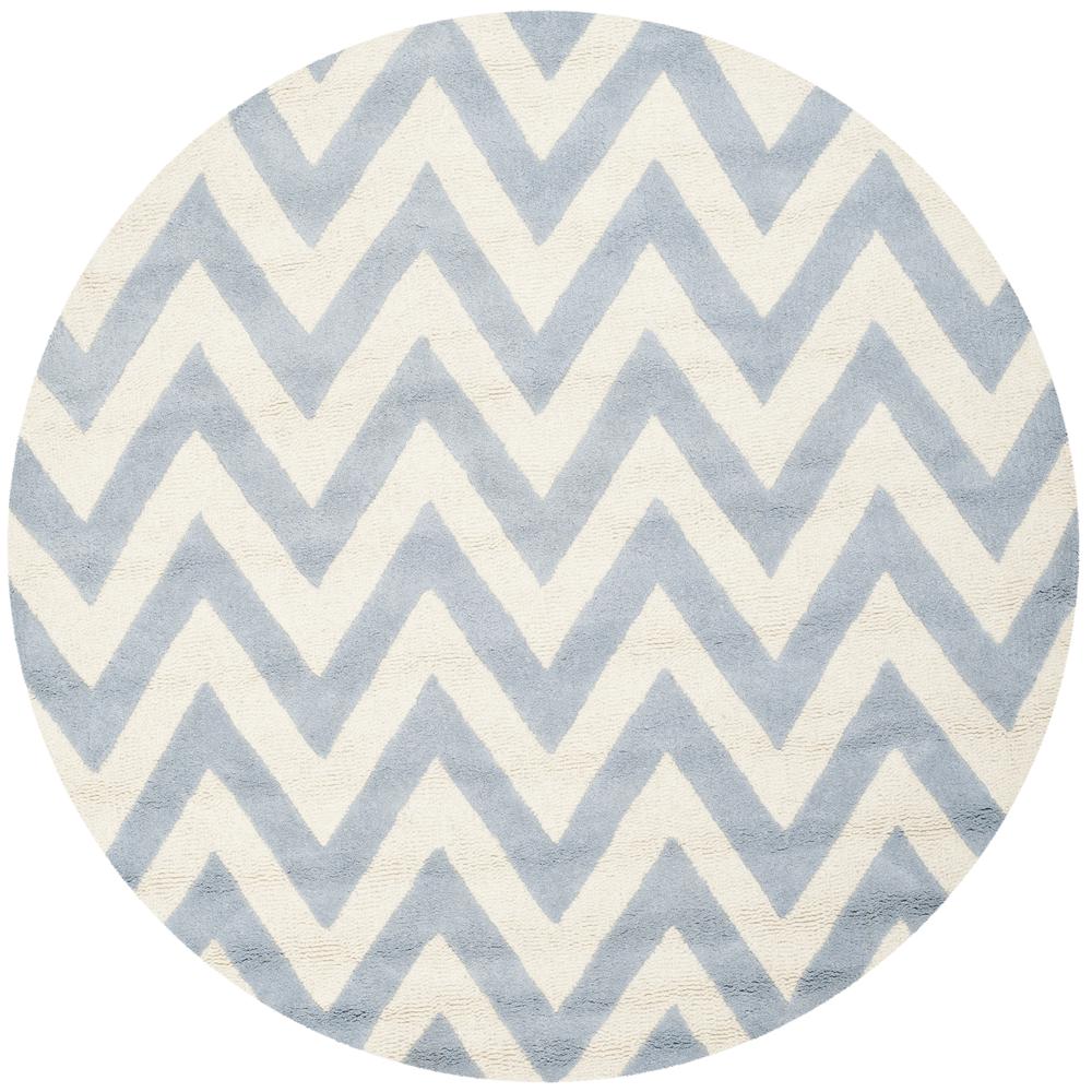 CAMBRIDGE, LIGHT BLUE / IVORY, 6' X 6' Round, Area Rug, CAM139A-6R. Picture 1