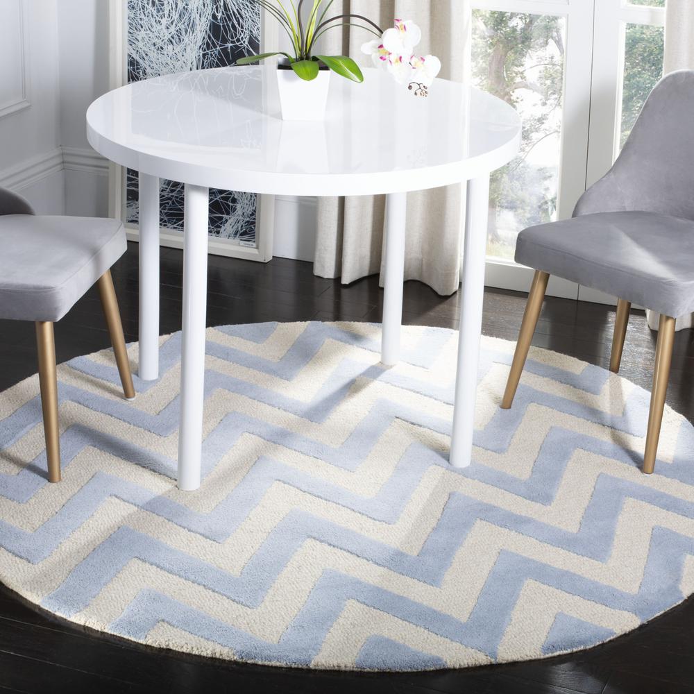 CAMBRIDGE, LIGHT BLUE / IVORY, 6' X 6' Round, Area Rug, CAM139A-6R. Picture 3