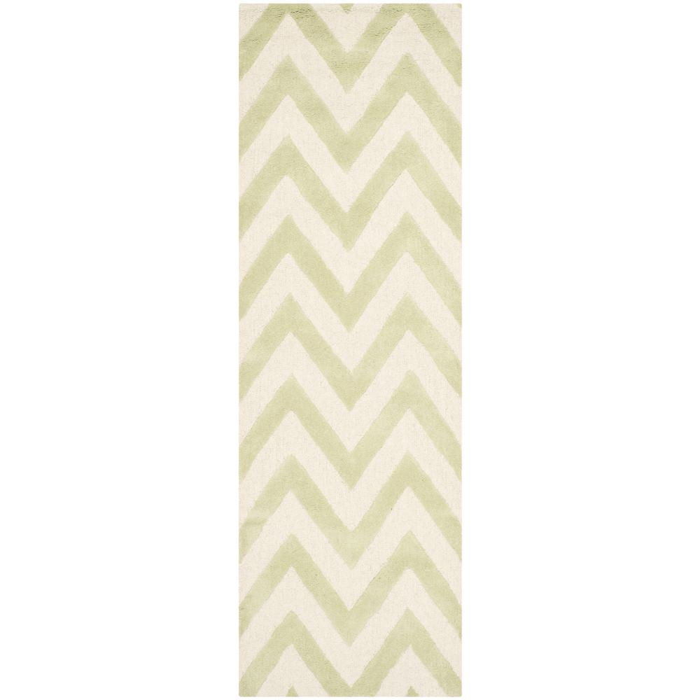 CAMBRIDGE, LIGHT GREEN / IVORY, 2'-6" X 10', Area Rug, CAM139B-210. Picture 1