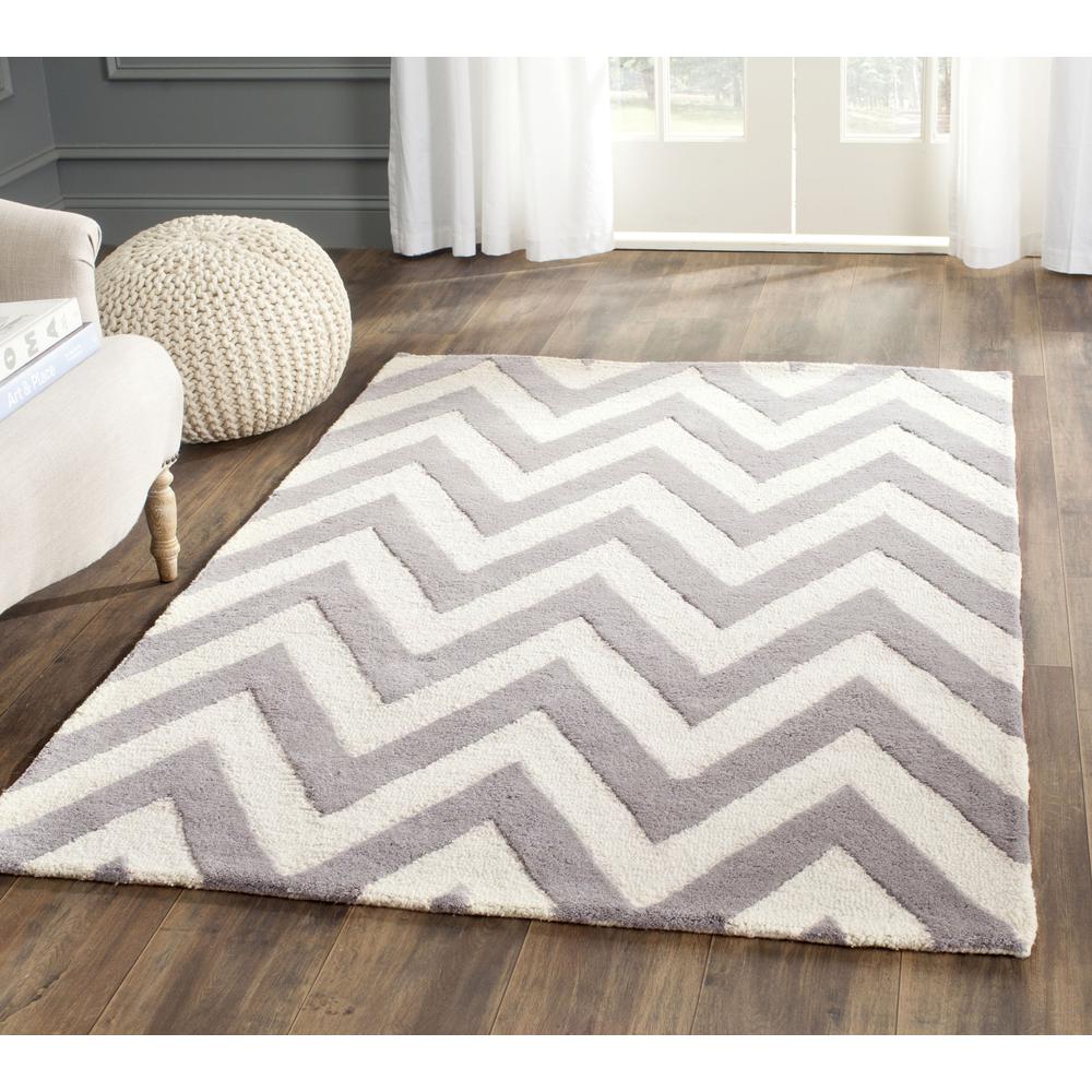 CAMBRIDGE, SILVER / IVORY, 4' X 6', Area Rug, CAM139D-4. Picture 1