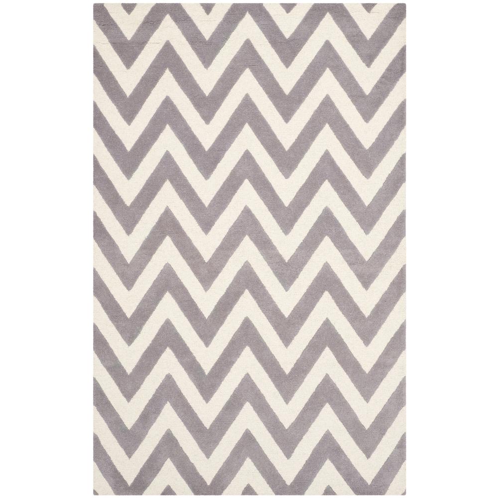 CAMBRIDGE, SILVER / IVORY, 5' X 8', Area Rug, CAM139D-5. Picture 1