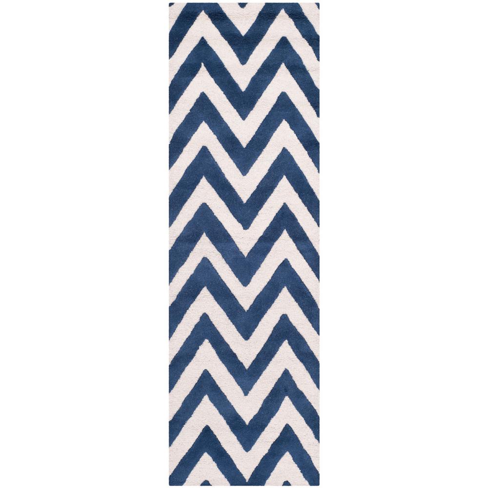 CAMBRIDGE, NAVY / IVORY, 2'-6" X 10', Area Rug, CAM139G-210. Picture 1