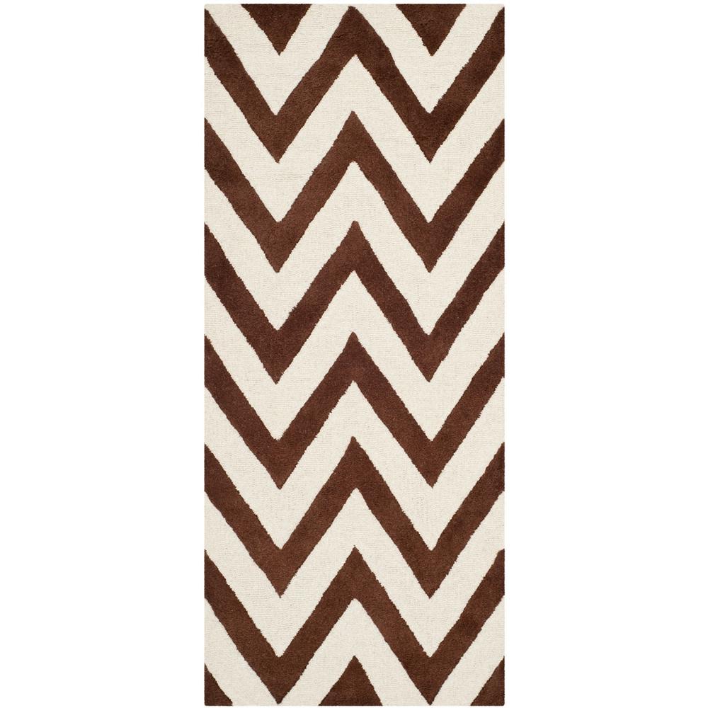 CAMBRIDGE, DARK BROWN / IVORY, 2'-6" X 6', Area Rug, CAM139H-26. Picture 1