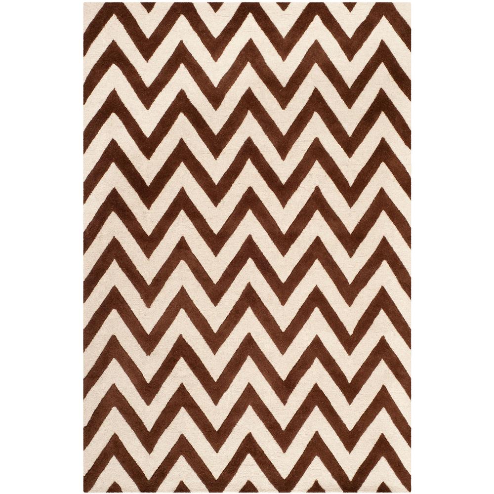 CAMBRIDGE, DARK BROWN / IVORY, 6' X 9', Area Rug, CAM139H-6. Picture 1
