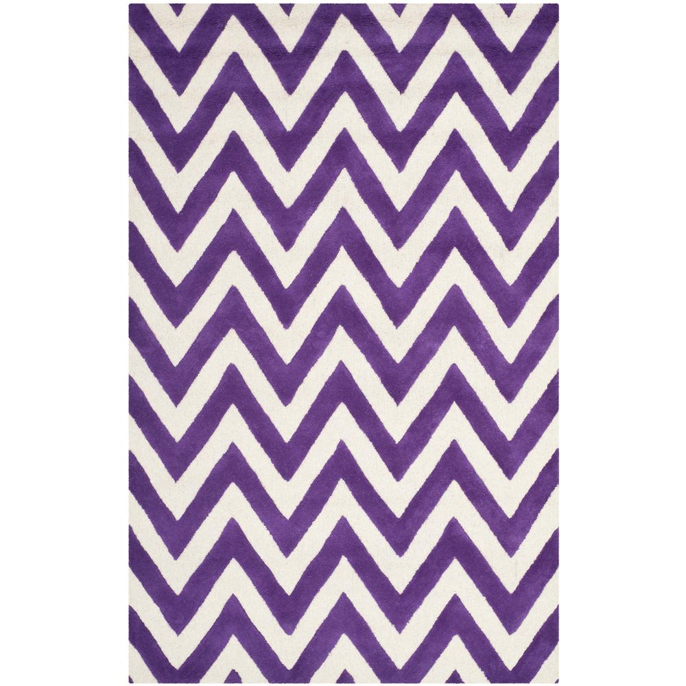 CAMBRIDGE, PURPLE / IVORY, 5' X 8', Area Rug, CAM139K-5. Picture 1