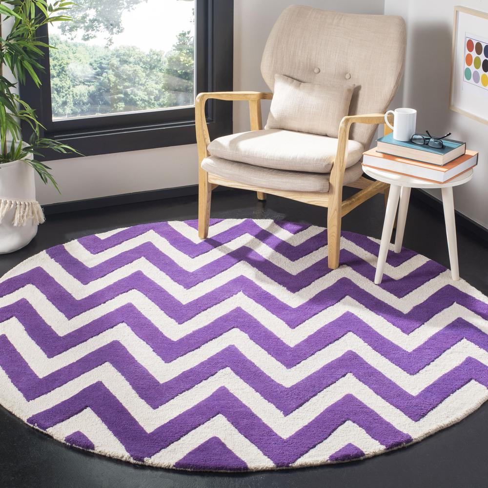 CAMBRIDGE, PURPLE / IVORY, 6' X 9', Area Rug, CAM139K-6. Picture 3
