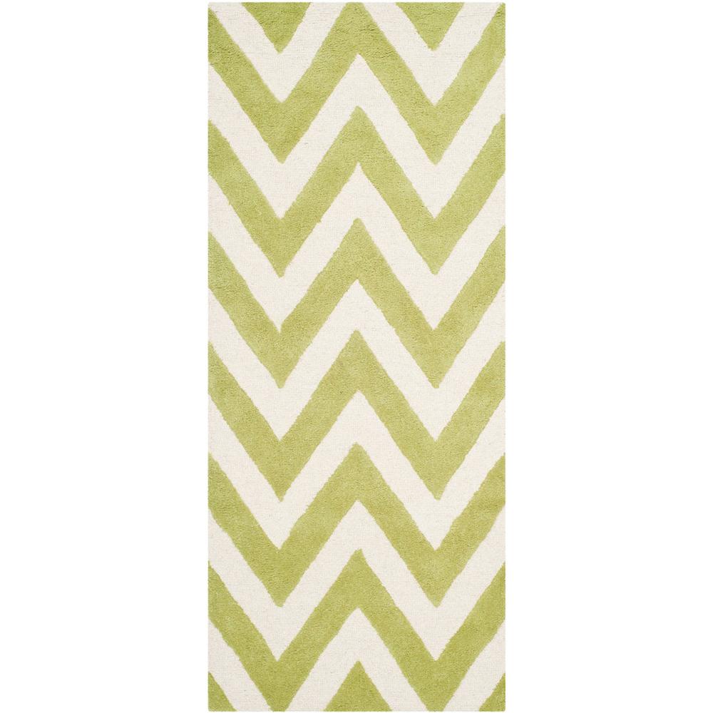 CAMBRIDGE, GREEN / IVORY, 2'-6" X 6', Area Rug, CAM139T-26. Picture 1