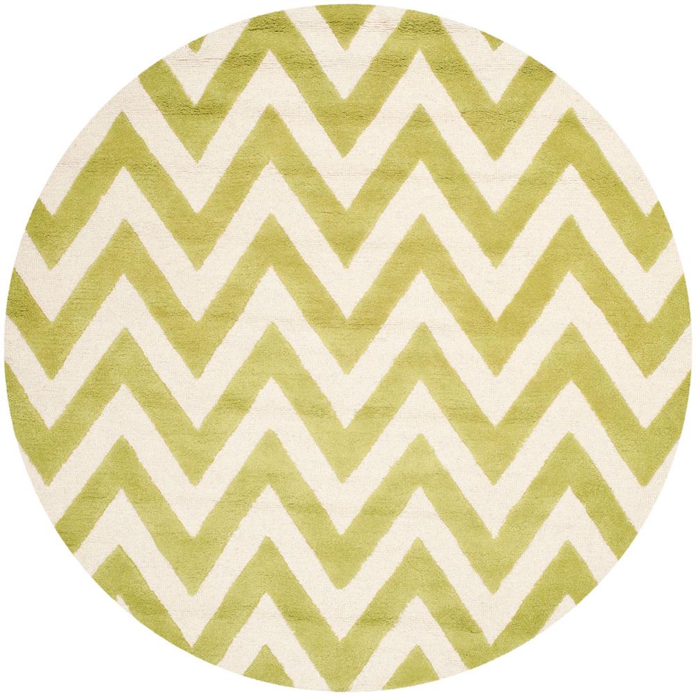 CAMBRIDGE, GREEN / IVORY, 6' X 6' Round, Area Rug, CAM139T-6R. Picture 1
