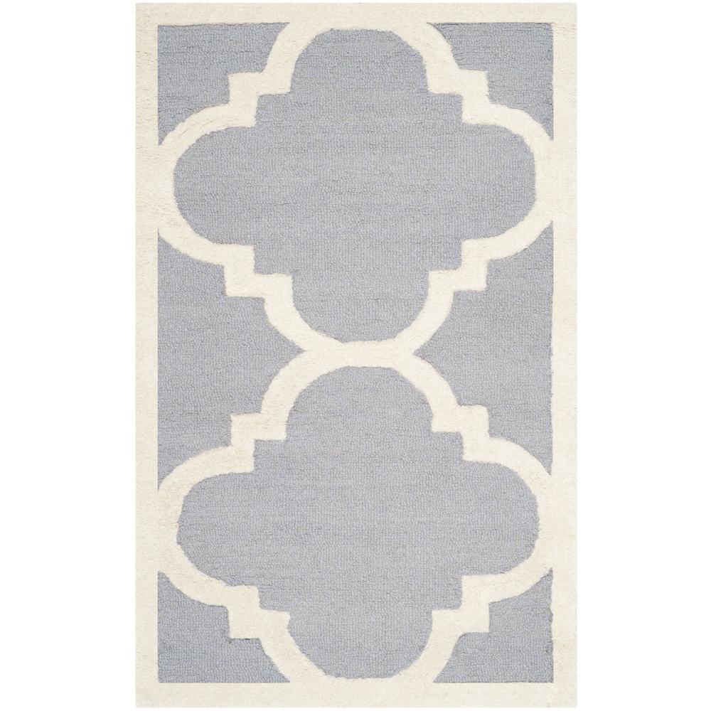 CAMBRIDGE, SILVER / IVORY, 2' X 3', Area Rug, CAM140D-2. Picture 1