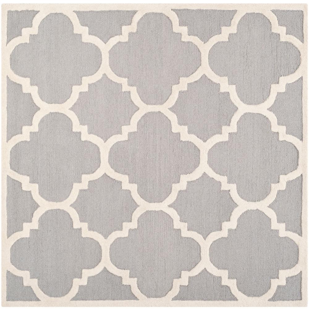 CAMBRIDGE, SILVER / IVORY, 10' X 10' Square, Area Rug, CAM140D-10SQ. Picture 1