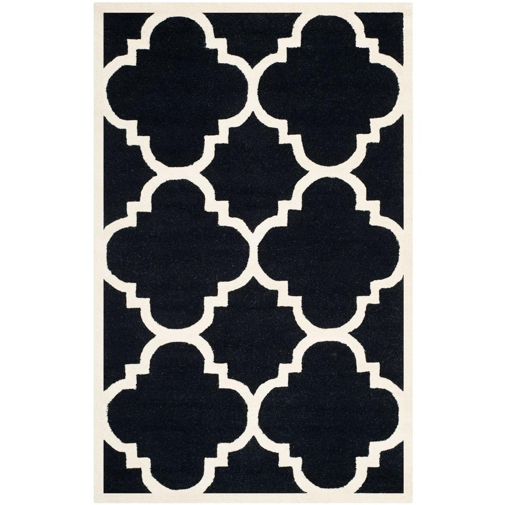 CAMBRIDGE, BLACK / IVORY, 5' X 8', Area Rug, CAM140E-5. Picture 1