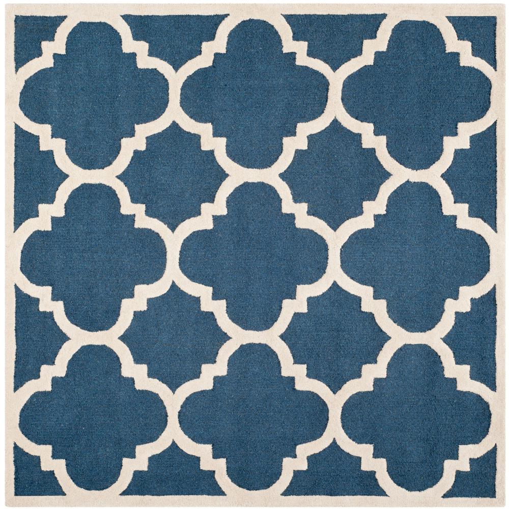 CAMBRIDGE, NAVY / IVORY, 10' X 10' Square, Area Rug, CAM140G-10SQ. Picture 1