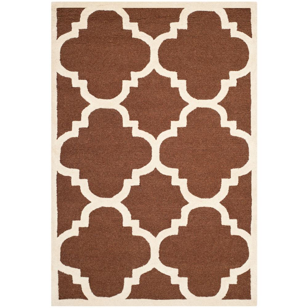 CAMBRIDGE, DARK BROWN / IVORY, 4' X 6', Area Rug, CAM140H-4. Picture 1