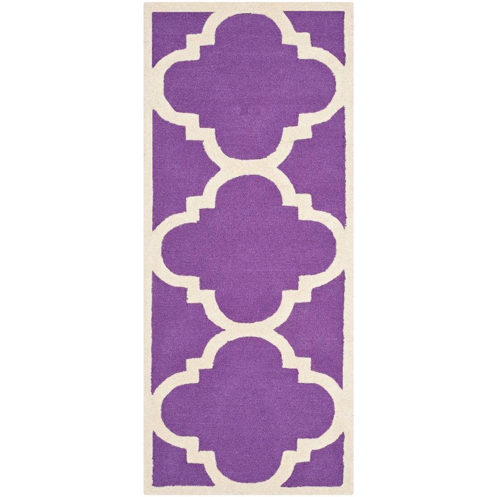 CAMBRIDGE, PURPLE / IVORY, 2'-6" X 6', Area Rug, CAM140K-26. Picture 1