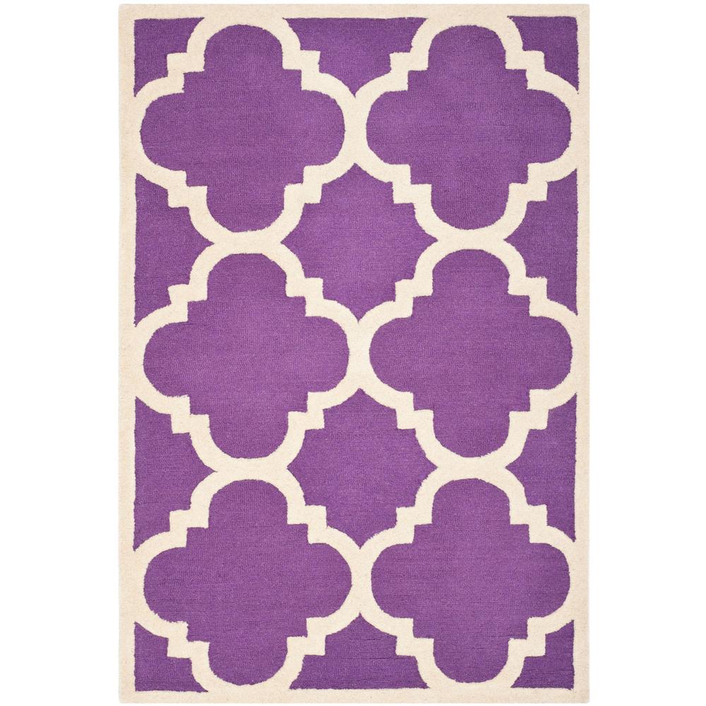 CAMBRIDGE, PURPLE / IVORY, 3' X 5', Area Rug, CAM140K-3. Picture 1