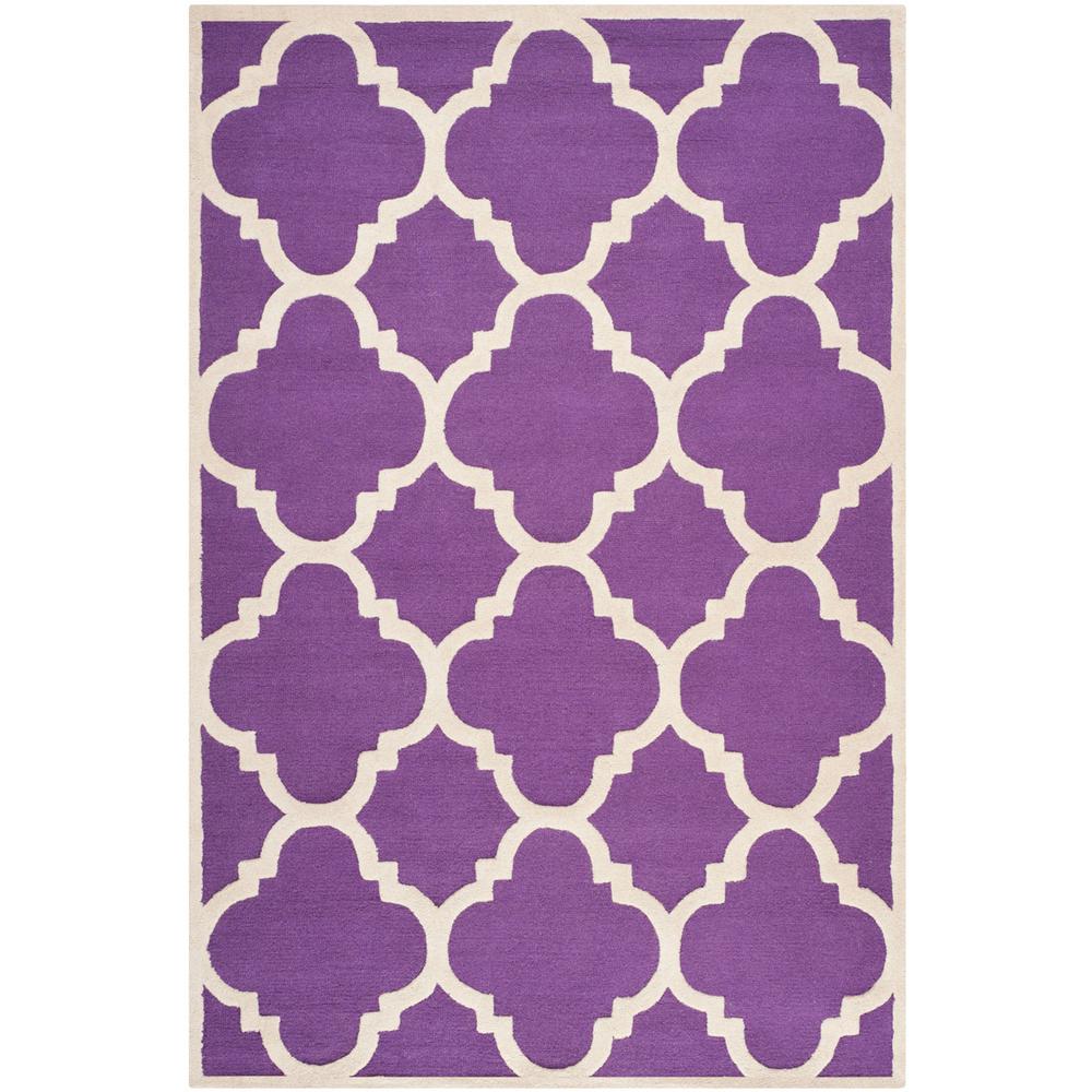 CAMBRIDGE, PURPLE / IVORY, 6' X 9', Area Rug, CAM140K-6. Picture 1