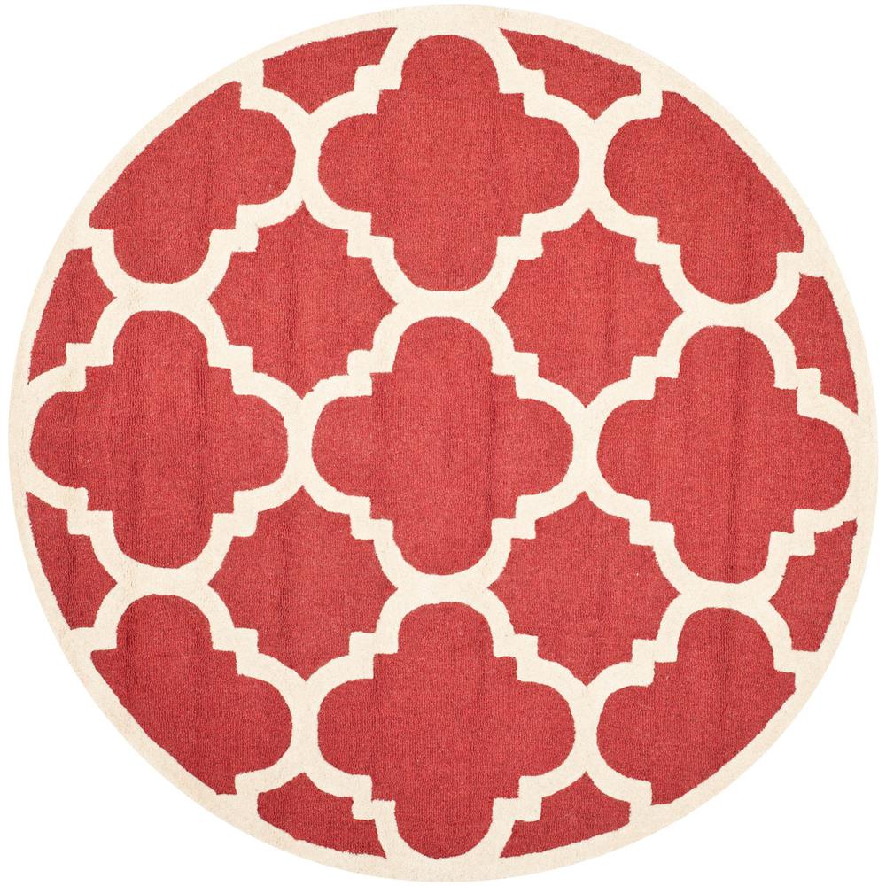 CAMBRIDGE, RUST / IVORY, 6' X 6' Round, Area Rug, CAM140L-6R. Picture 1