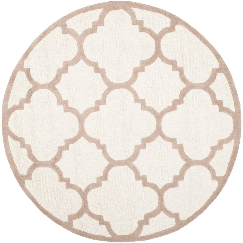 CAMBRIDGE, IVORY / BEIGE, 6' X 6' Round, Area Rug, CAM140P-6R. Picture 1