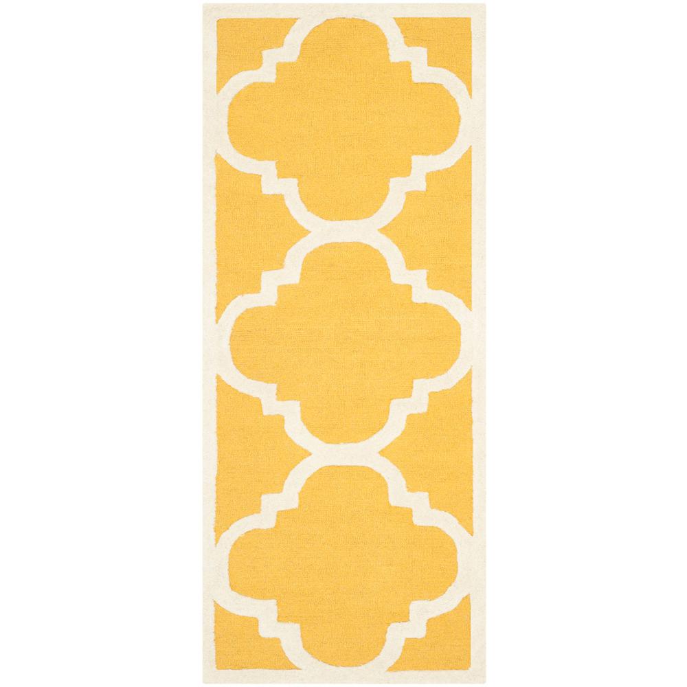CAMBRIDGE, GOLD / IVORY, 2'-6" X 4', Area Rug, CAM140Q-24. Picture 1