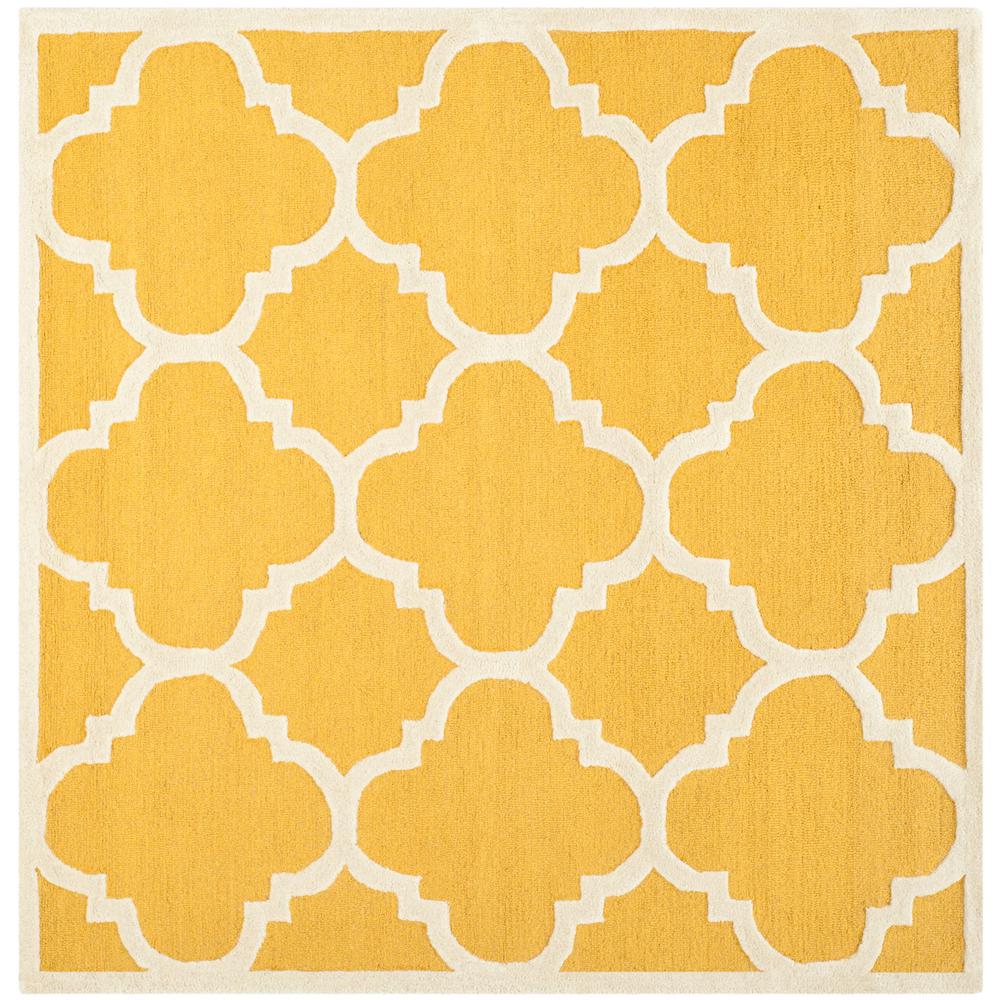 CAMBRIDGE, GOLD / IVORY, 10' X 10' Square, Area Rug, CAM140Q-10SQ. Picture 1