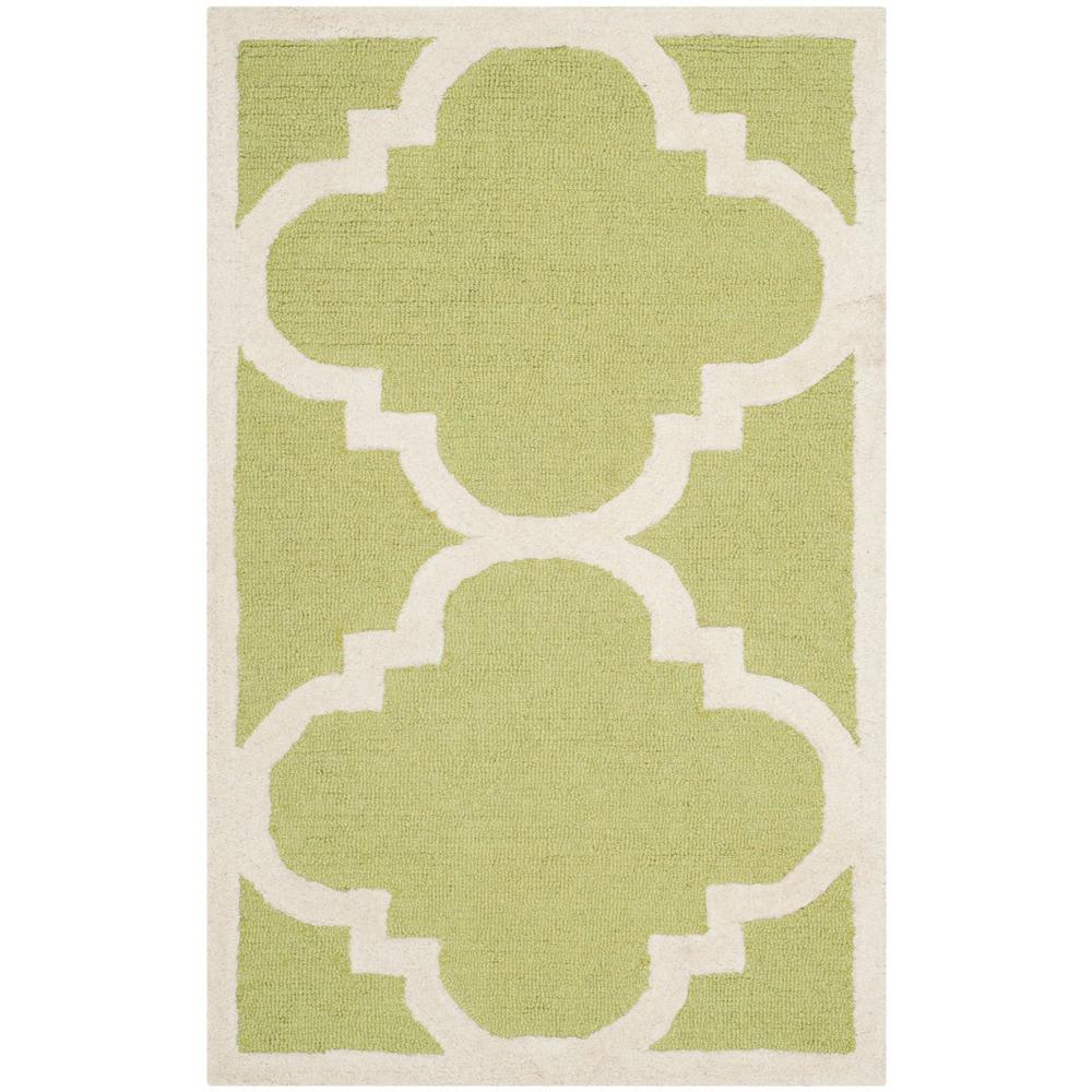 CAMBRIDGE, GREEN / IVORY, 2'-6" X 4', Area Rug, CAM140T-24. Picture 1
