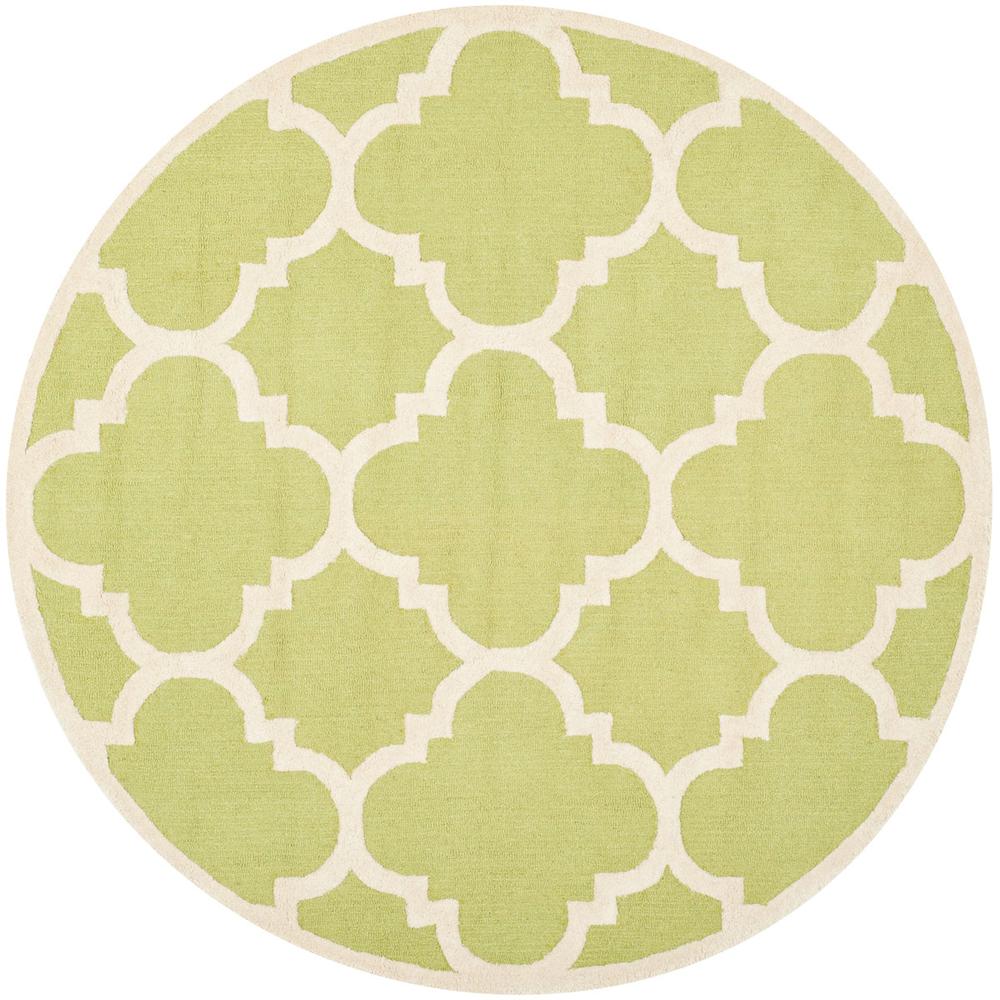 CAMBRIDGE, GREEN / IVORY, 6' X 6' Round, Area Rug, CAM140T-6R. Picture 1
