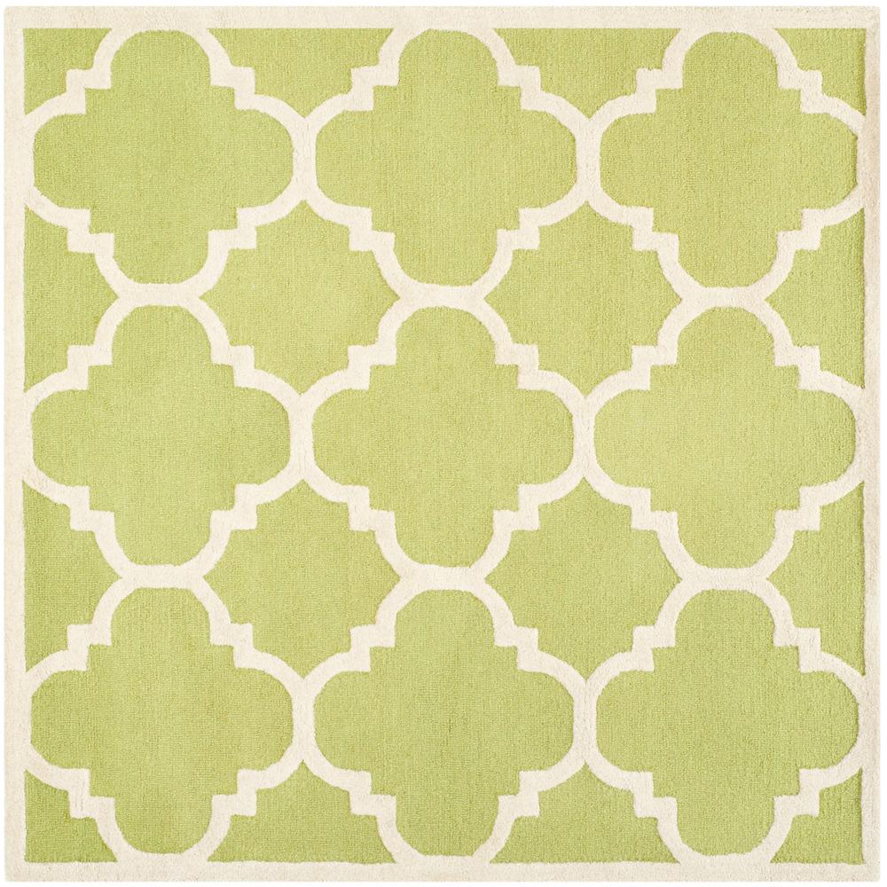 CAMBRIDGE, GREEN / IVORY, 6' X 6' Square, Area Rug, CAM140T-6SQ. Picture 1